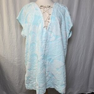 Light Blue Floral Cover-Up